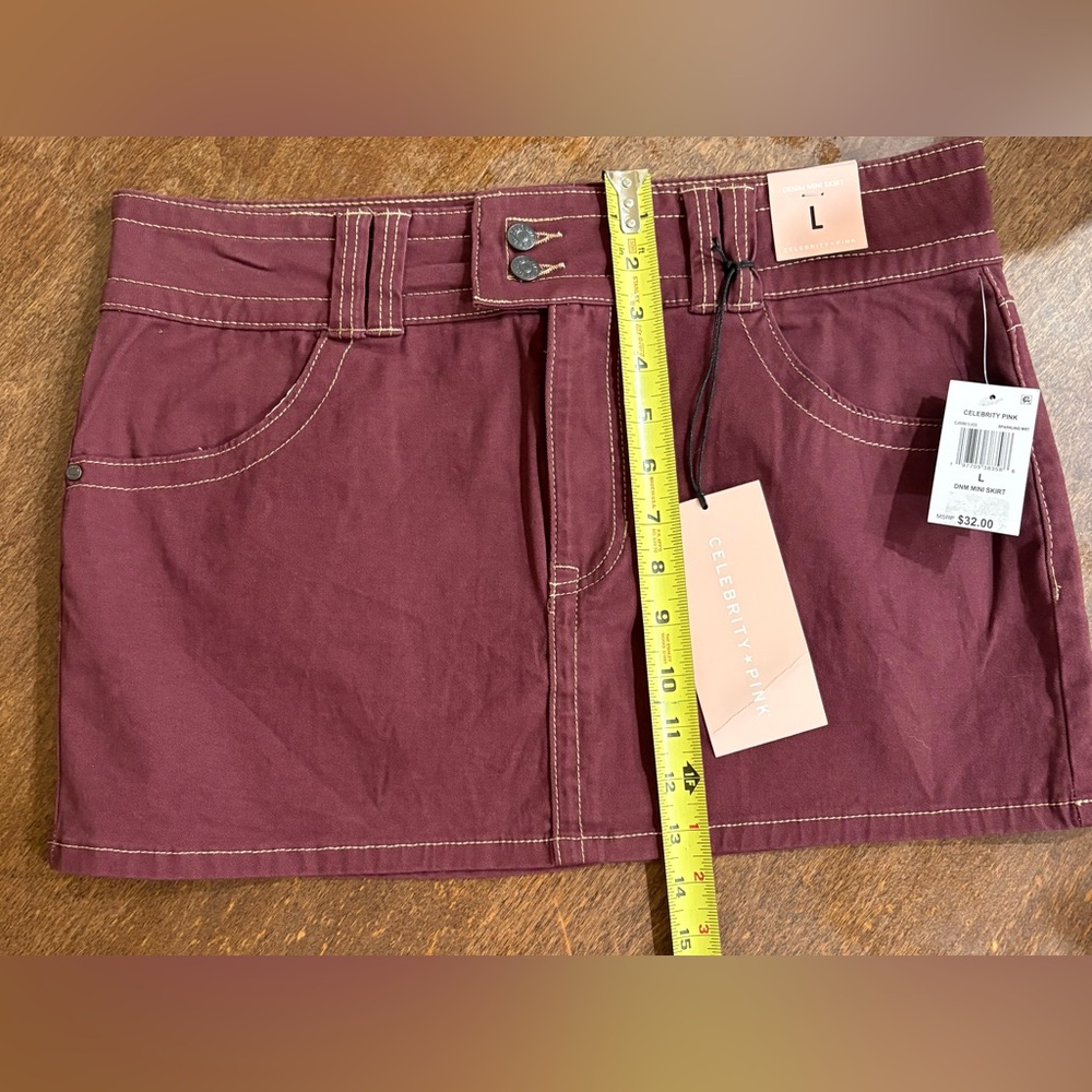 Celebrity Pink Burgundy Mini Skirt - Picture 4 of 7